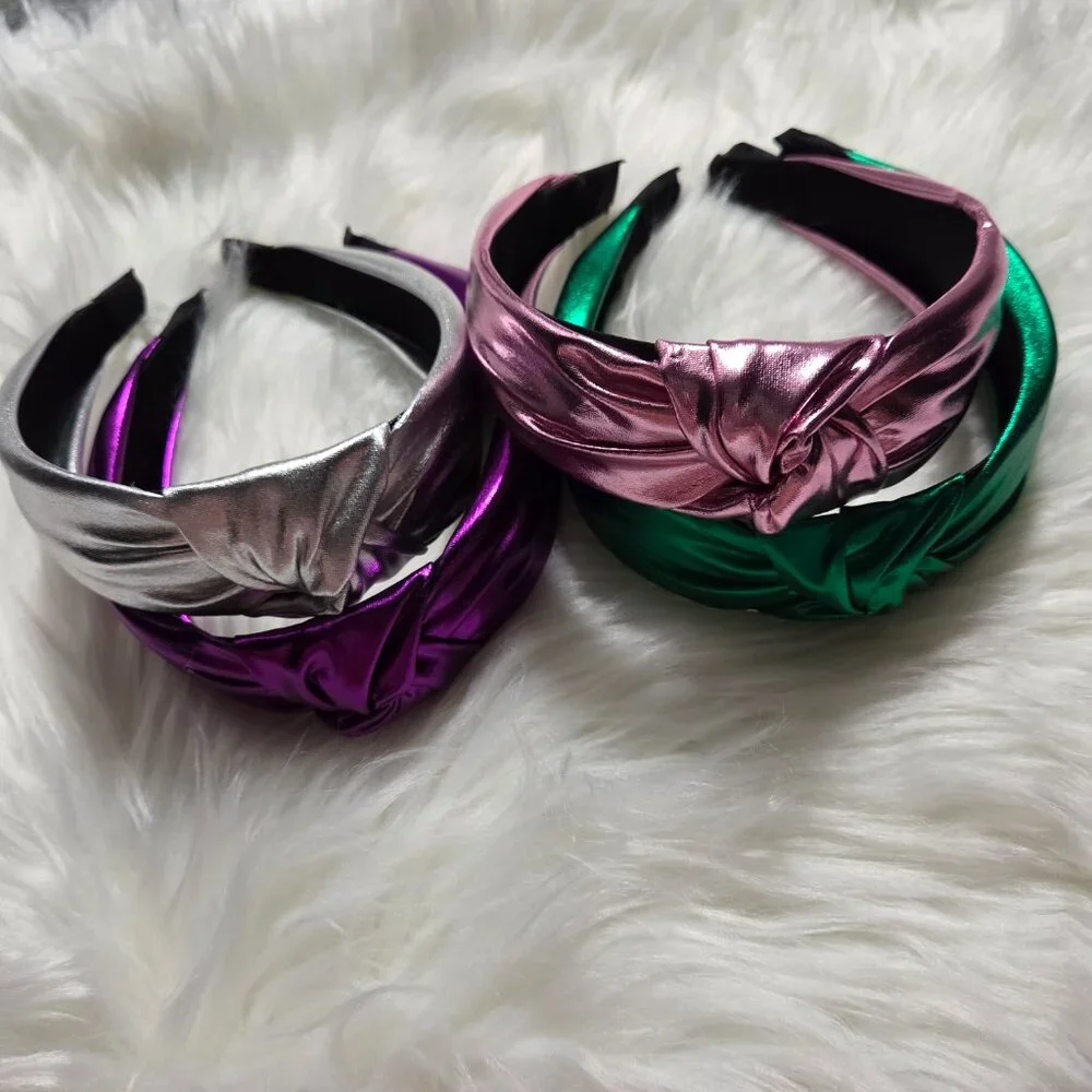 Set of 4 Metallic Knotted Headband